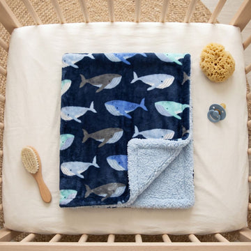 Whale Plush Blanket for Babies