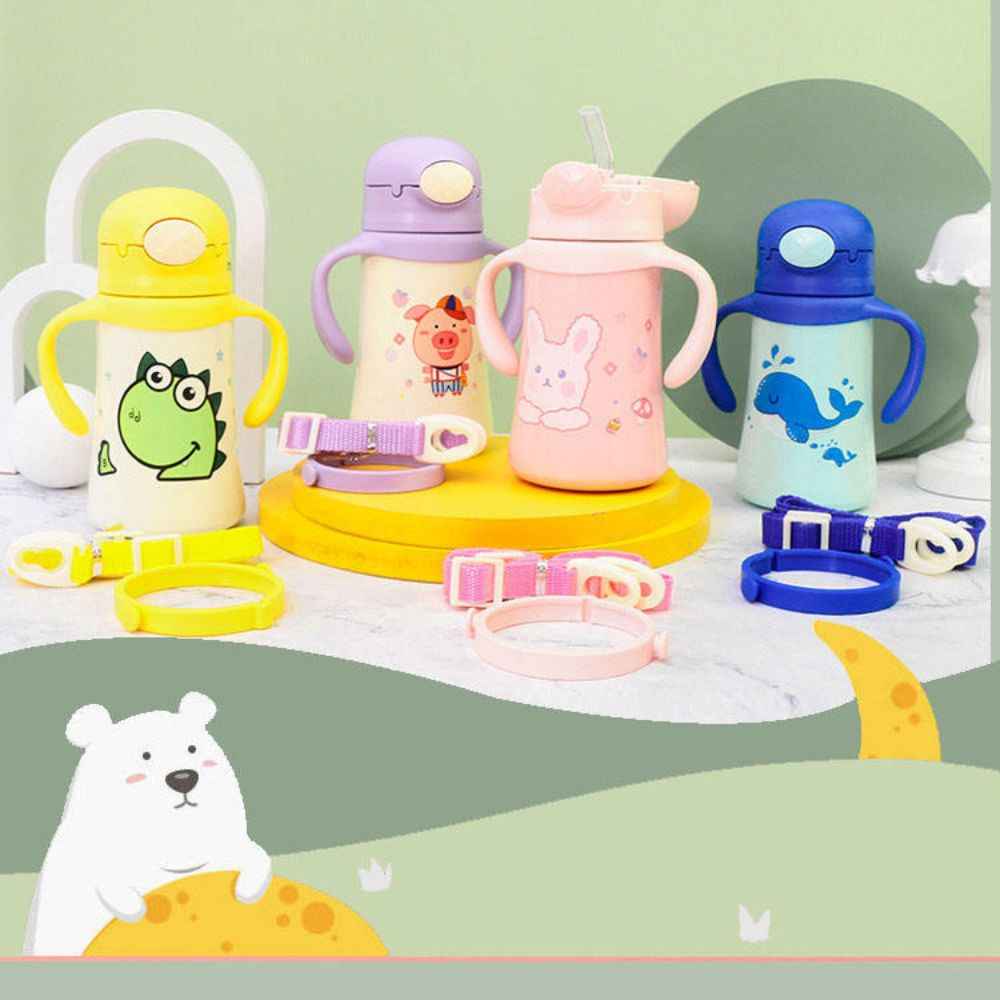 Kids Cartoon Stainless Steel Insulated Sipper Bottle