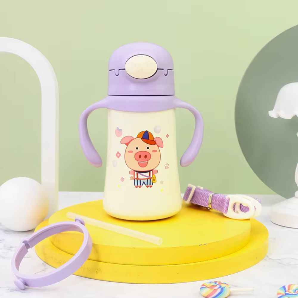 Kids Cartoon Stainless Steel Insulated Sipper Bottle