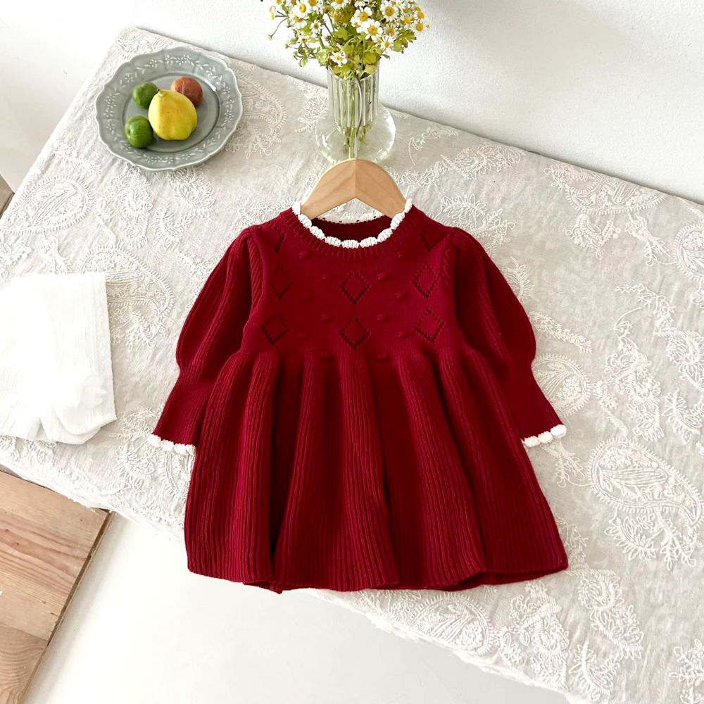 Cozy Knit Frock for Baby Girls - Soft & Warm Winter Frock