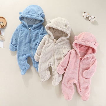 Cozy Teddy Fleece Baby Romper