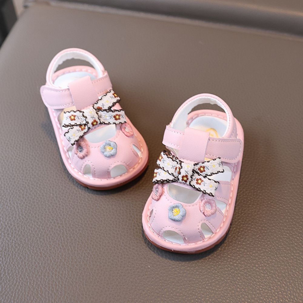 Bow and Flower Design Sandals