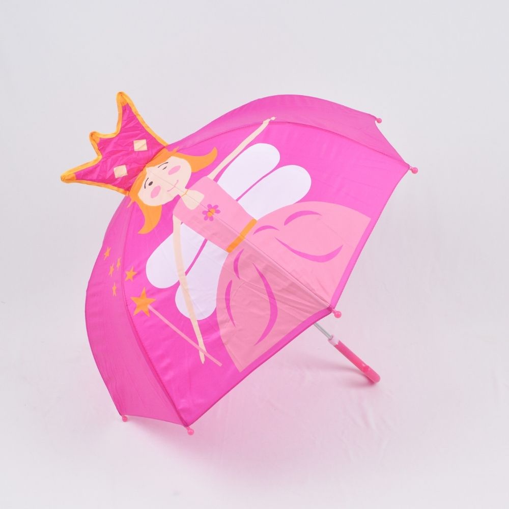 Easy To Use Umbrellas For Baby Girls With 3D Queen Prints 3 - 8 Years