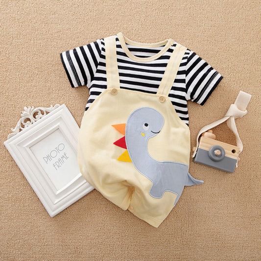 Dinosaur Design Half Sleeve Romper for Kids