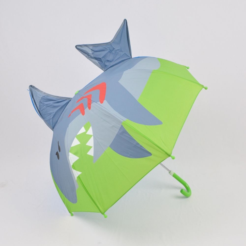 Lightweight Easy To Open/Close Umbrellas For Kids Shark 3D Print 3 - 8 Years