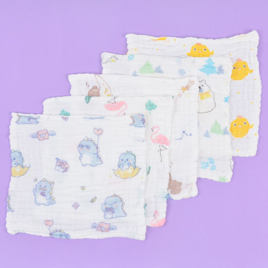 Organic Muslin Cotton Cloth Daily Use Napkin Set Of 5