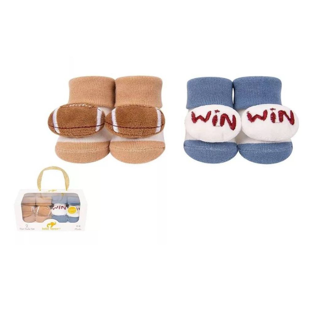 Two Pairs of  3D Socks for NewBorn Baby