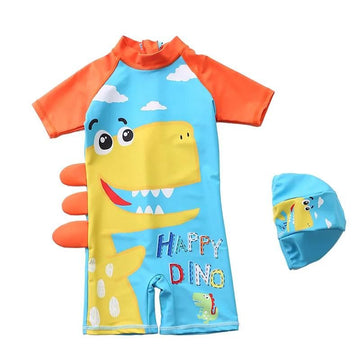 Happy Dinosaur Printed One Piece Swimsuit