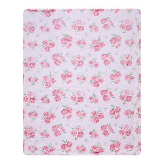 All Season Super Soft Blanket Rose Print For Baby