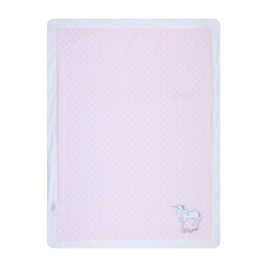 Magical Unicorn Dotted Super Soft Fluffy Pink Blanket