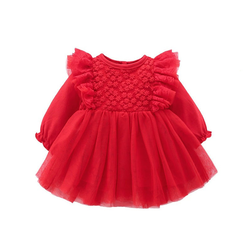 Full Sleeve Frill Frock for Baby Girl