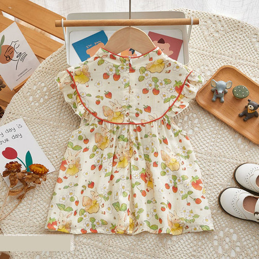 Sleeveless Printed Frock For Baby Girl