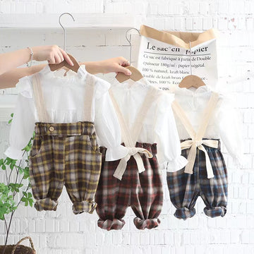 Full Sleeves Top With Suspender Pants sets