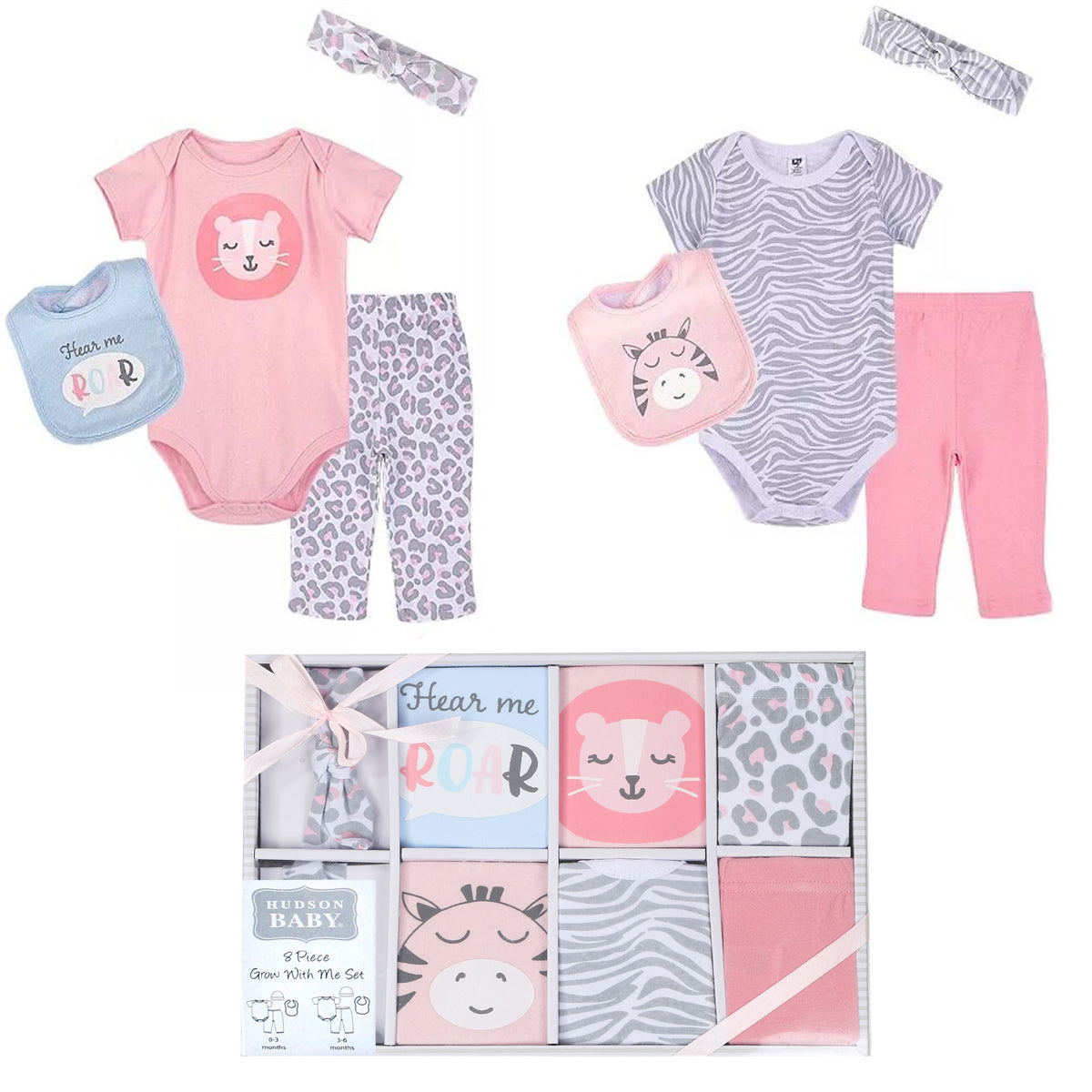 8 Piece Gift Set for Girl Babies  0-6m