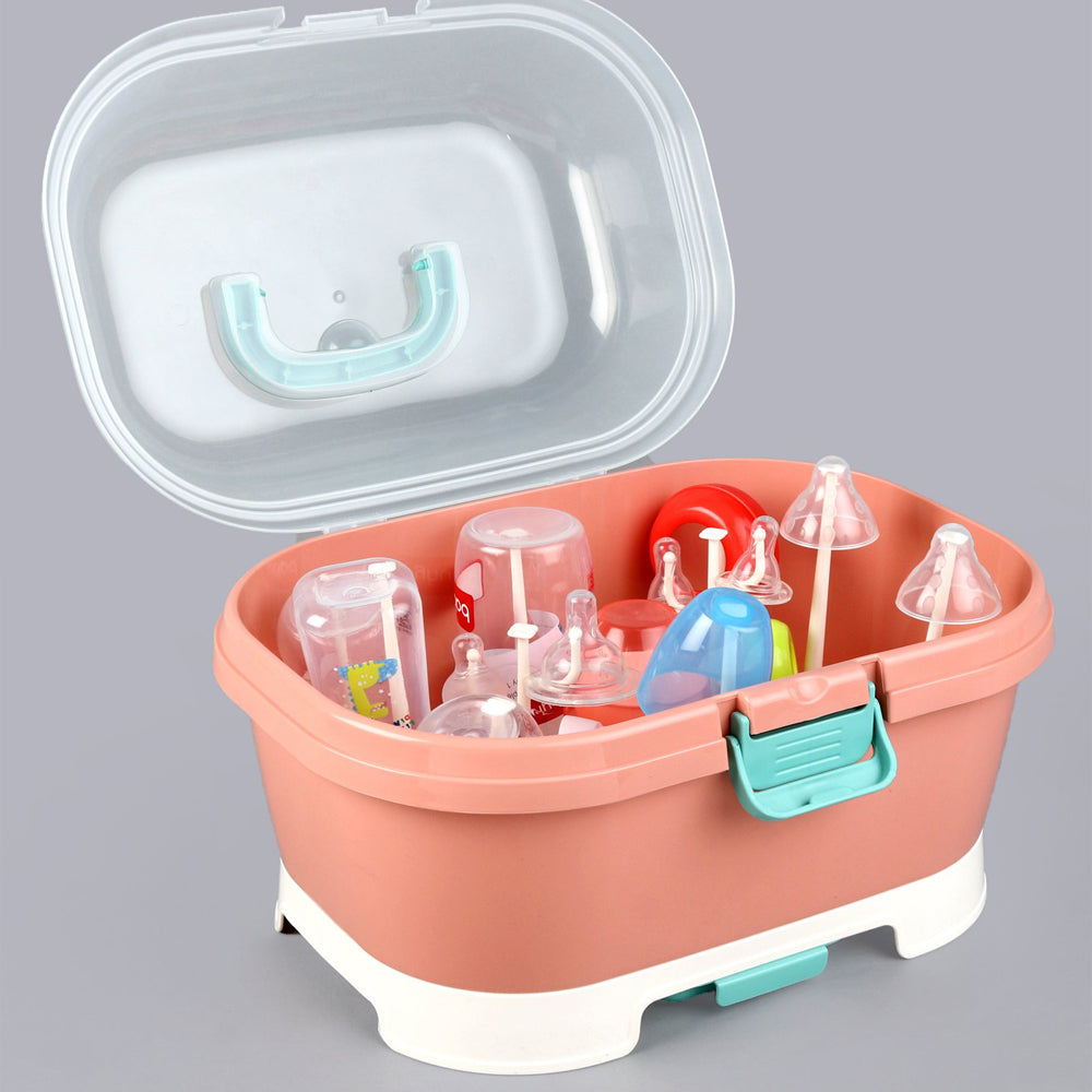 2 in 1 Bottle Drying Rack with Storage Box