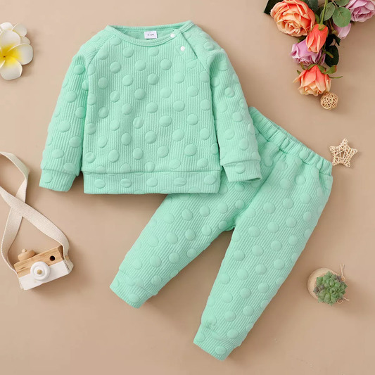 Full Sleeves Spring Polka Dot Co-ord Set / Tracksuit