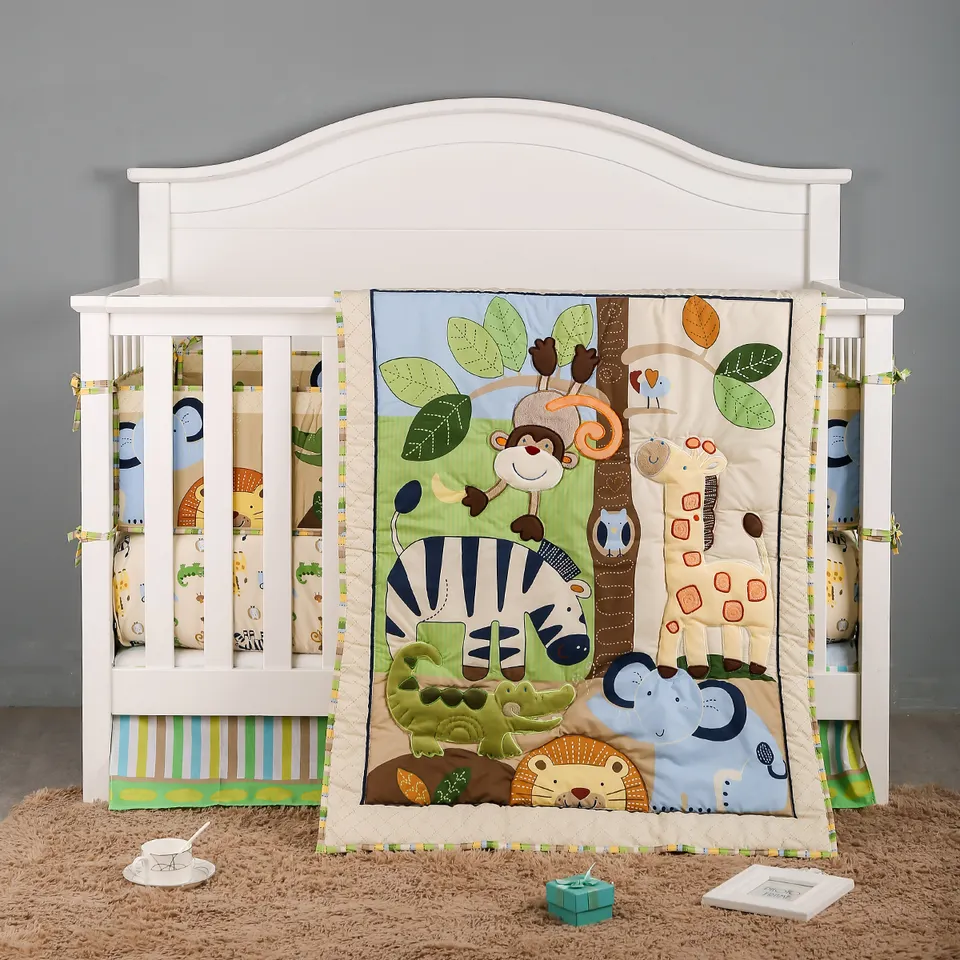Cotton Crib Bedding Set/ Cot Set - Pack of 7