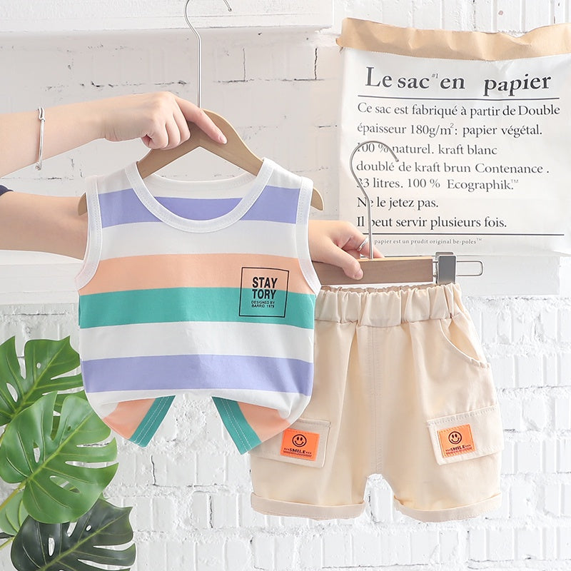 Vest T-Shirt and Shorts Set