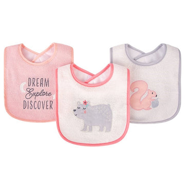 Cotton Terry Drooler Bibs with Peva Back - Pack of 3