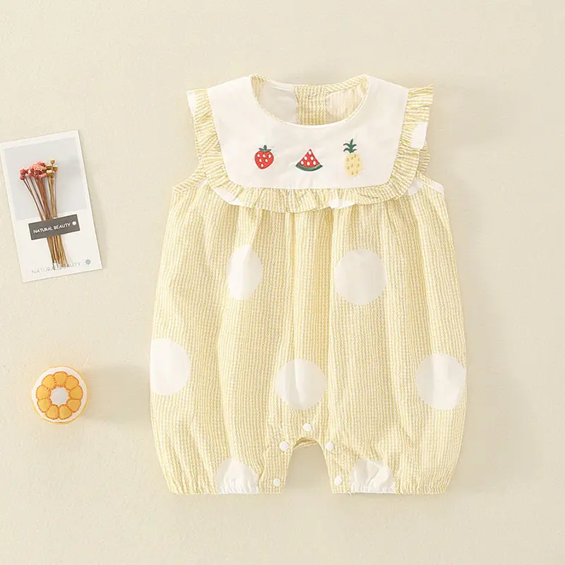 Cotton Sleeveless Baby Girl Rompers