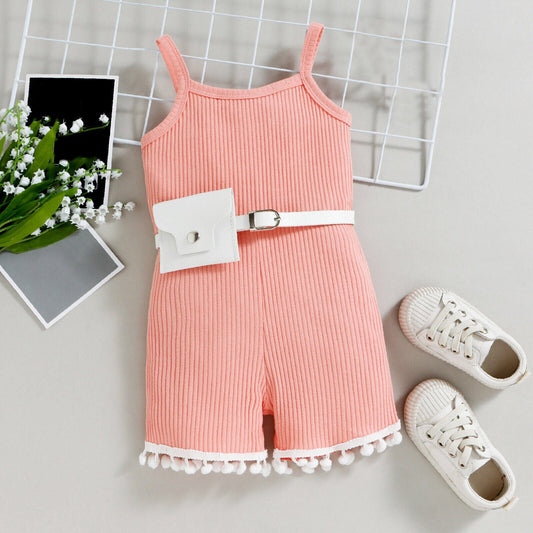 Sleeveless Body Suit With Belt And Laces