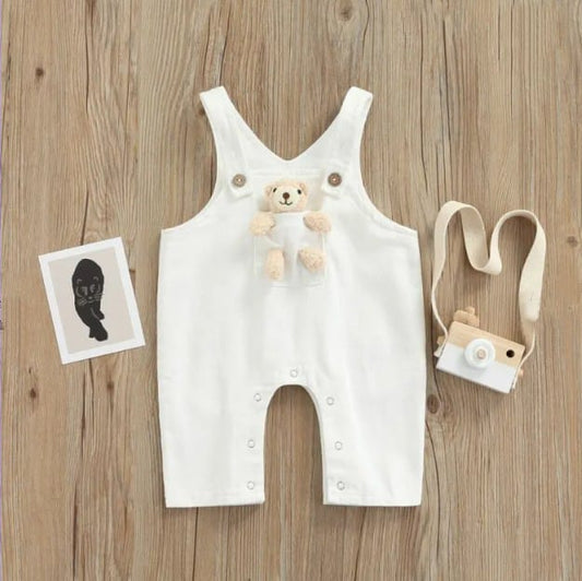 Denim Dungaree with Cute Teddy