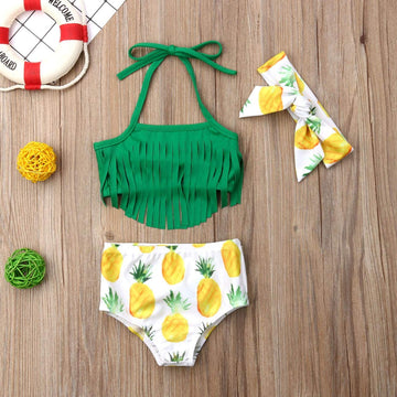 Pineapple Two Piece Swimsuit With Headband