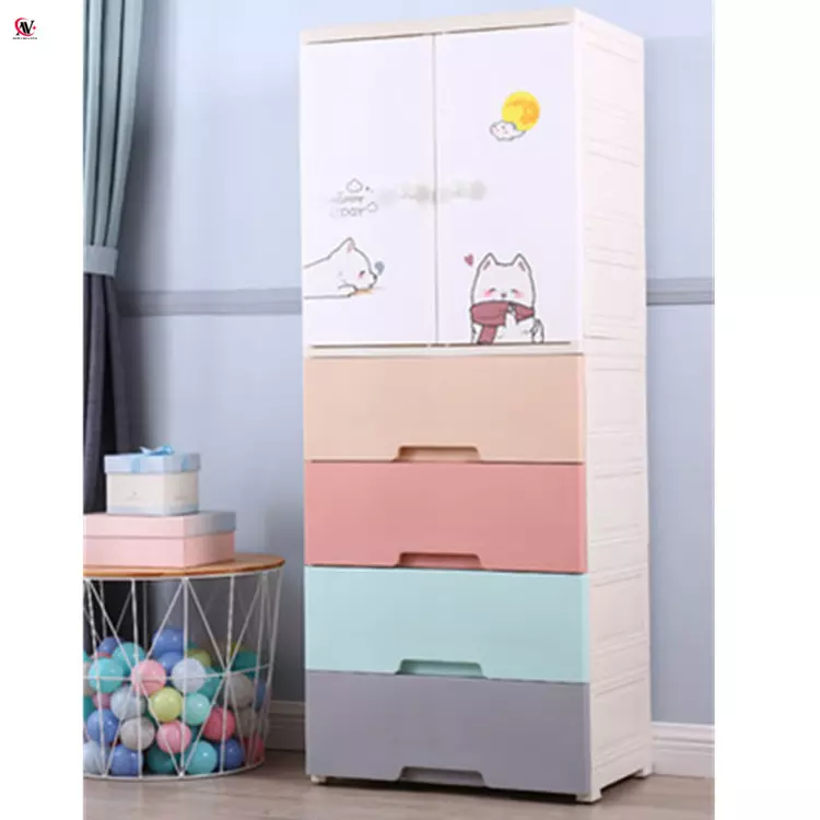 7 Layer Thickened Fibre Plastic Almirah With Cupboard, Storage Drawers