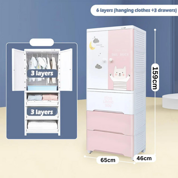 6 Layer Thickened Fibre Plastic Cupboard, Storage Drawers