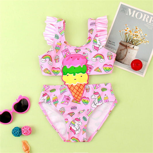 Gobrillant 2Pcs Baby Girl Swimsuit High Waisted Bathing Suit India