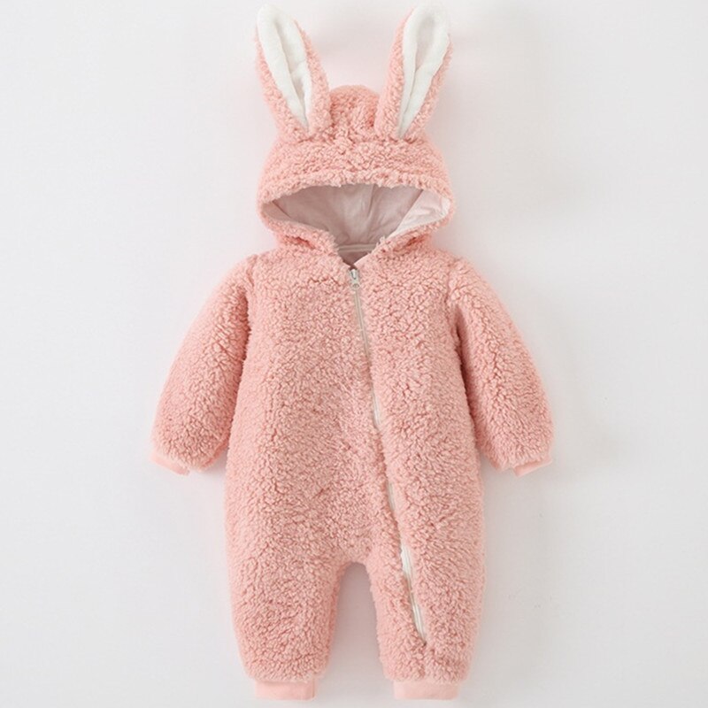 Cozy Kids Single Zip Hooded Fur Romper - Warm & Snuggly