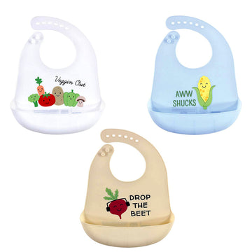 Silicone Bibs for Babies –Pack of 3