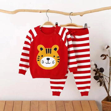 Full-sleeve Tiger Sweater Set