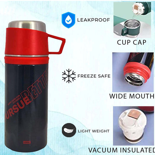 Stainless Steel Vacuum Sipper Bottle with Cup – 400 ml