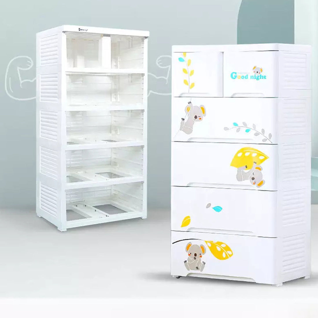 5 Layer Thickened Fibre Plastic Cupboard, Storage Drawers