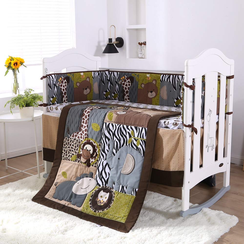 Cotton Crib Bedding Set/ Cot Set - Pack of 7