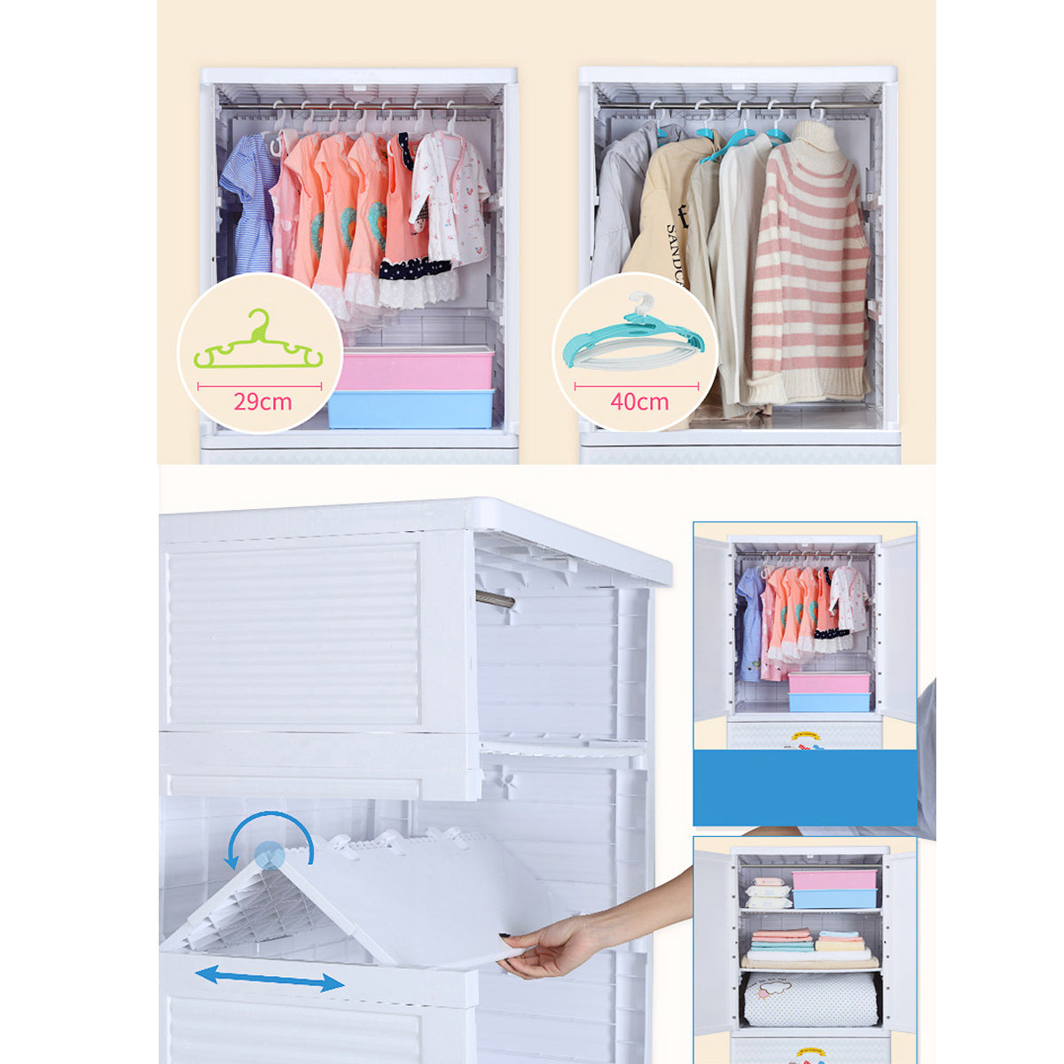 Plastic cupboard sales for baby clothes