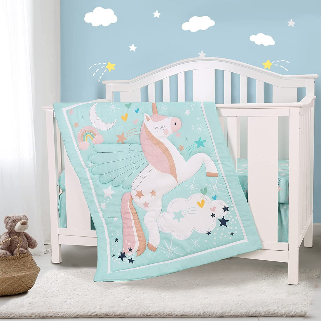 Cotton Crib Bedding Set/ Cot Set - Pack of 7