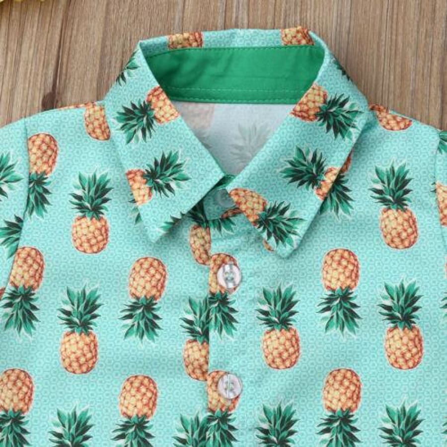 Stylish Pineapple Half Shirt and Short Set