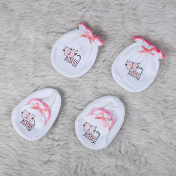 Printed Mittens and Booties Set