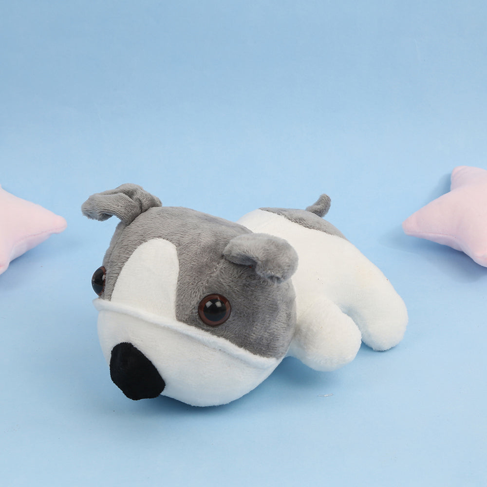 Gray And White Dog Soft Toy