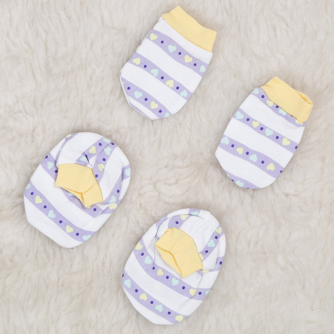 Newborn's Cotton Mittens & Booties Set