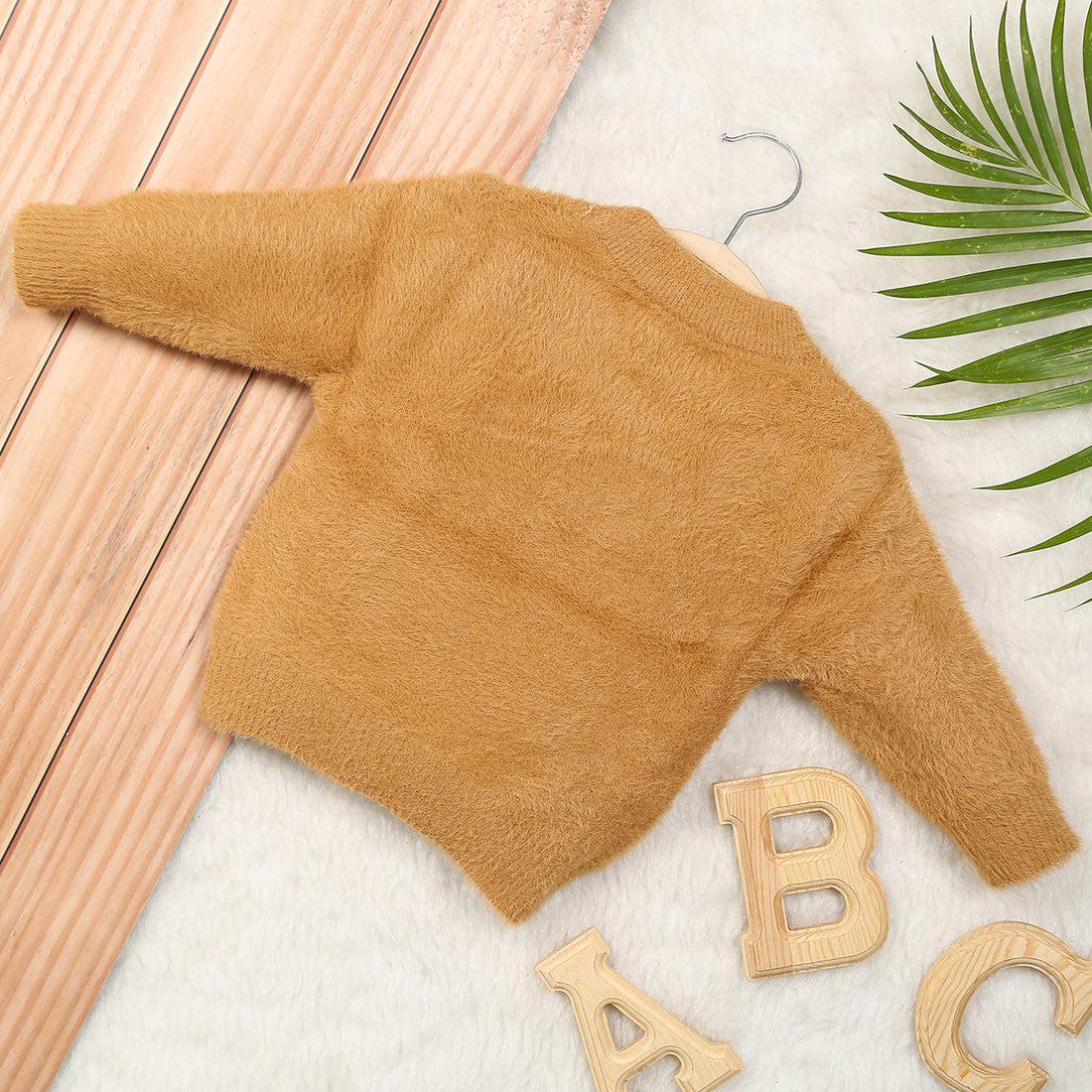 Long-sleeve Solid Fluffy Fleece Sweater