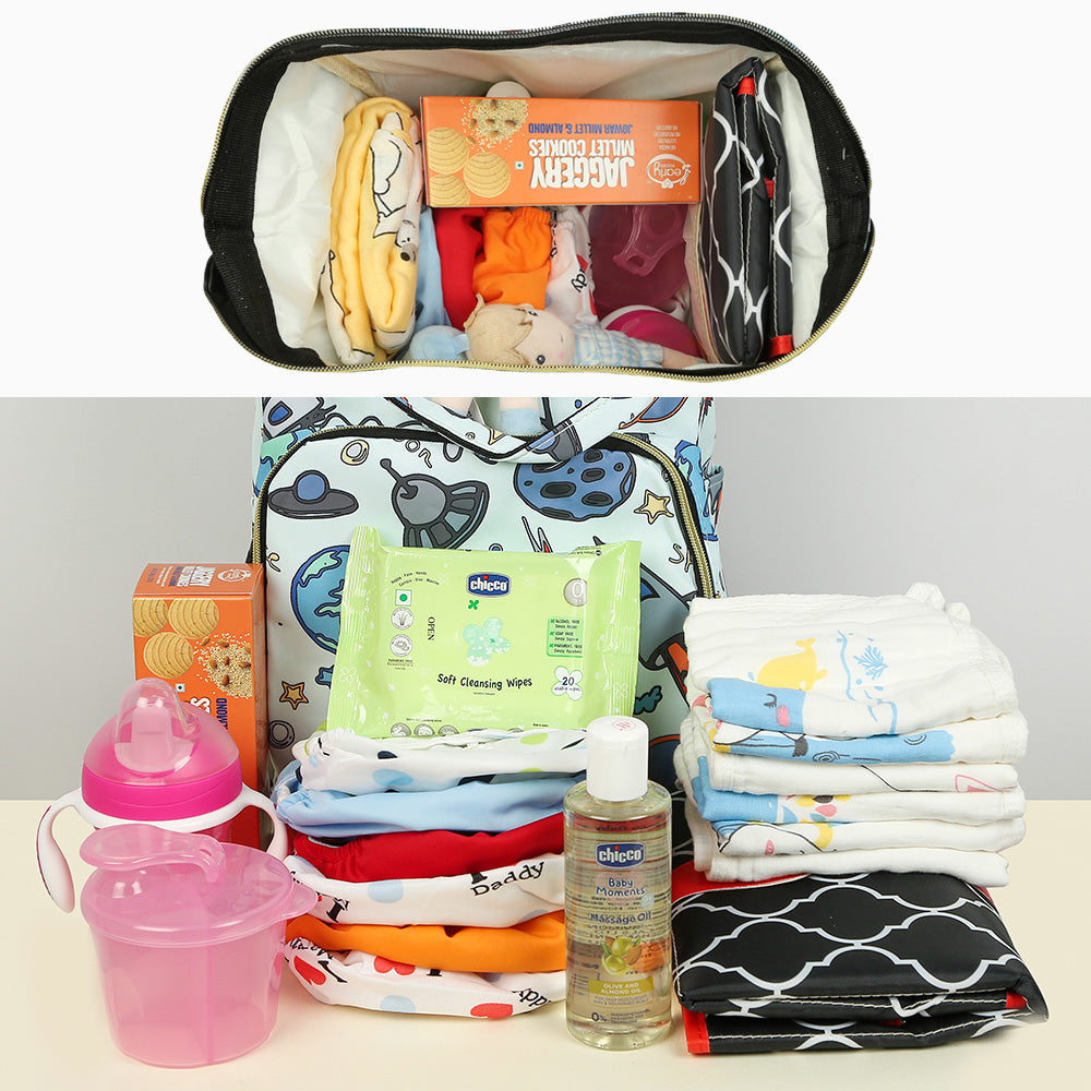 Space Printed Diaper Bag