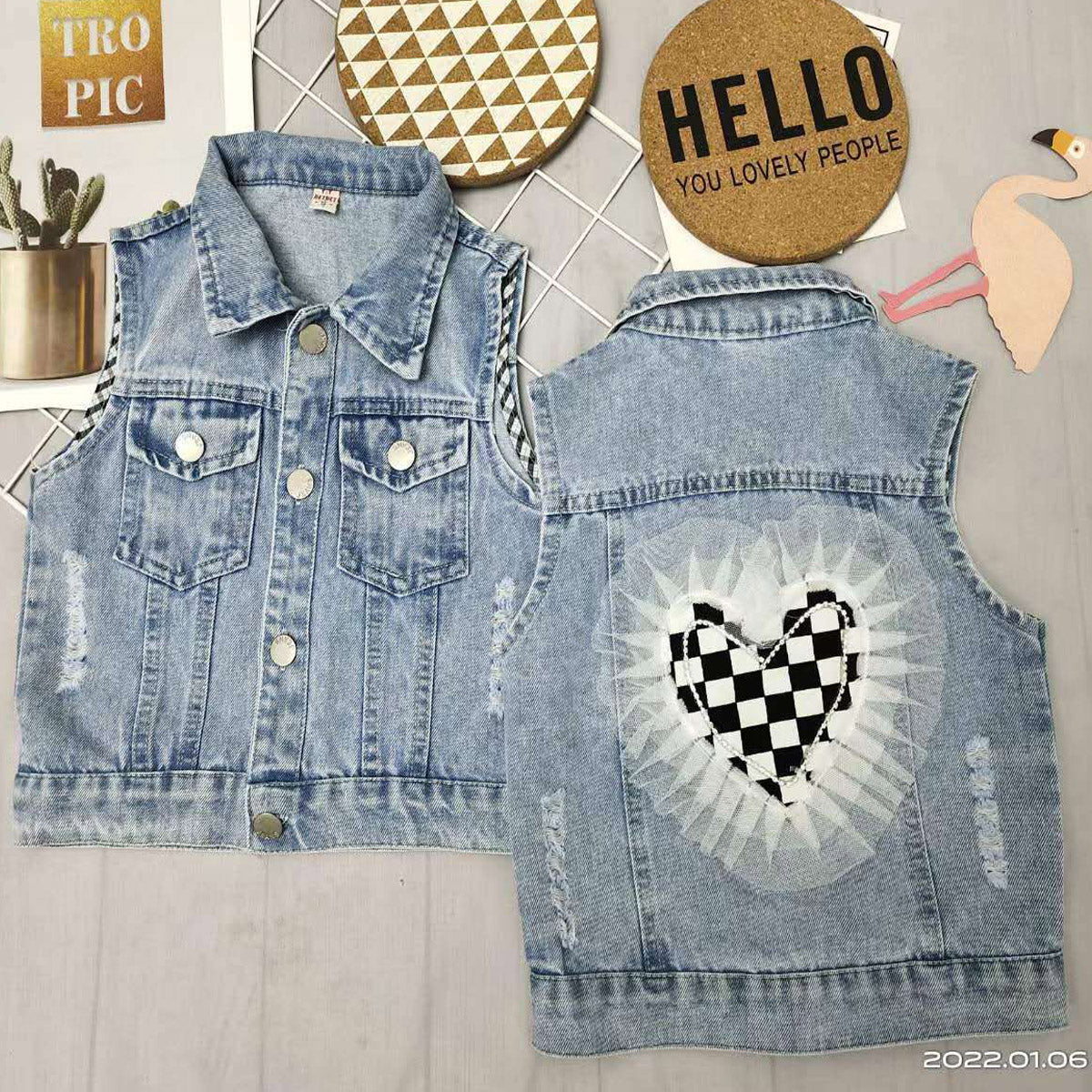 Baby Girls Sleeveless Denim Jacket