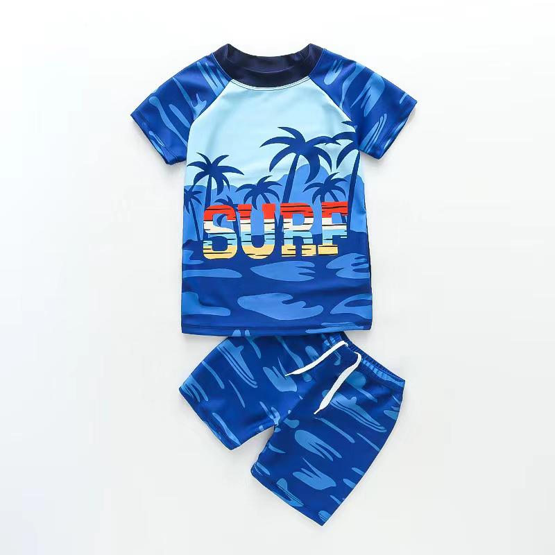 Two Piece Printed Swim Suit / Wetsuit Set