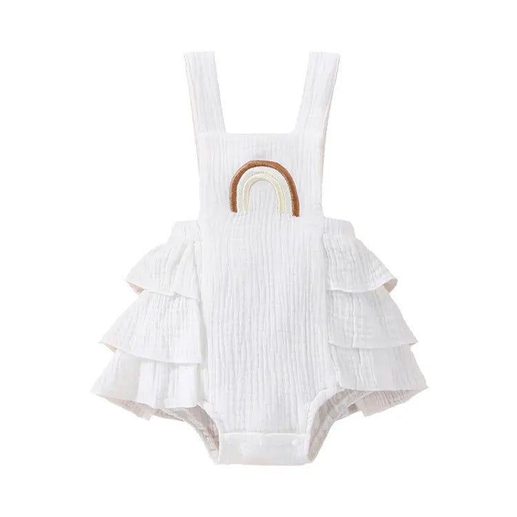 Soft Muslin Cotton Layered Jumpsuit Pattern Romper For Kids